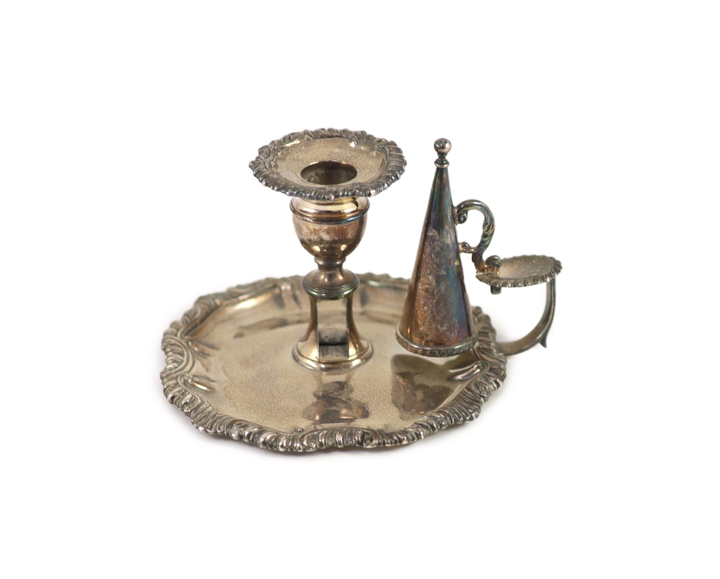 A George III silver chamberstick, by Emes & Barnard